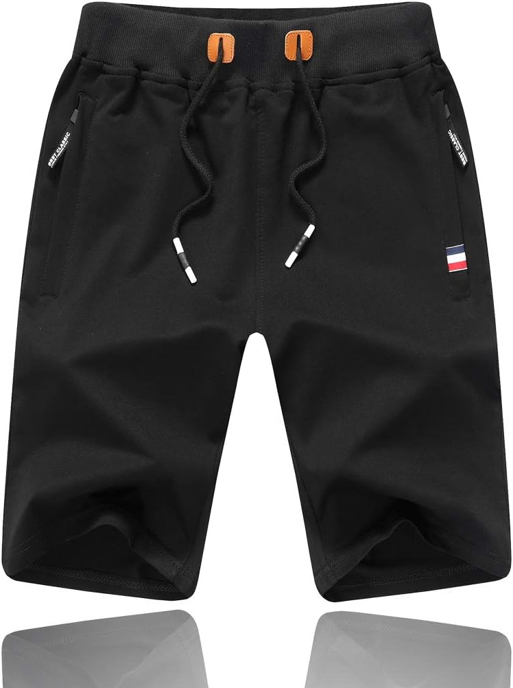 Tansozer Mens Gym Shorts Summer Sports Shorts Zip Pockets Amazon.co.uk