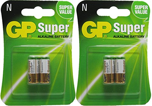 2 Packs of 2 GP Alkaline Battery Lr1 - N, 1.5V Batteries
