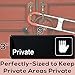 Easy Install Private Sign With Self-Adhesive Backing 2 Pack By Retail Genius. Set Up in 30 Seconds With No Tools Necessary. Our Durable, 9 in x 3 in Plastic Placard Helps Provide A Lifetime Of Privacy