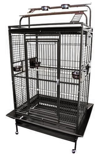 King’s Cages 8003628 Play Pen Bird Cage – 36″ W x 28″ D x 68″ H Parrot CAGE Bird Cages Toy Toys Parakeet Canary Cockatiel Lorie (Black/Silver)