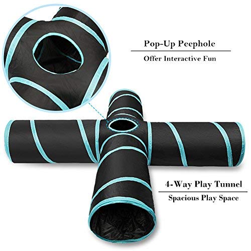 Katzentunnel-Katzenspielzeug-4-Wege-Katze-Tunnel-Pet-Cat-Play-Tunnel-Tube-zusammenklappbar-Ktzchen-Spielzeug-Spiel-Tunnel-fr-KatzenWelpenKaninchen-Indoor-und-Outdoor