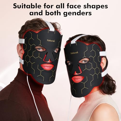 Near-Infrared Light for Face, Portable LED Face mask with Power Bank, Red Light Lamp with Timing Function at Home