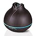 MZvul Essential Oil Diffuser, 400ml Wood Grain Ultrasonic Cool Mist Humidifier Aromatherapy Diffuser with 7 Color LED Light Waterless Auto Shut-Off for Home Yoga Office Spa Baby Bedroom- Dark Brown
