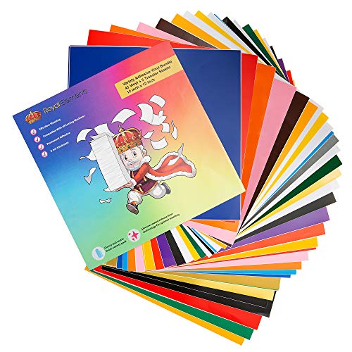 Royal Elements Adhesive Vinyl Sheets 45 Sheets Assorted Colors for
