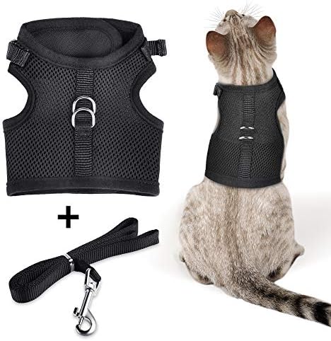 The Creativehome Cat Puppy Harness with Leash Escape Proof Adjustable Breathable Soft Air Mesh Vest Harness for Walking Outdoor