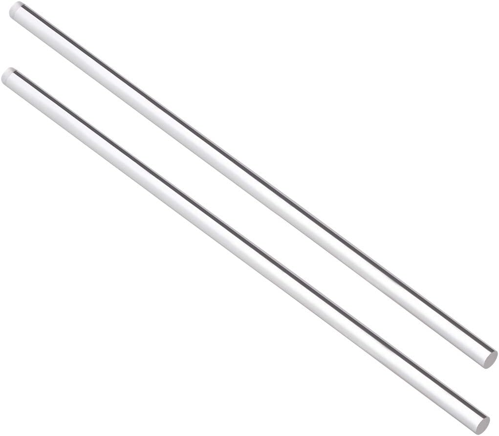 sourcing map Acrylic Round Rod,Clear,5/16 inch Diameter 10inch(247mm) Length,Solid Plastic PMMA Bar Stick 2pcs