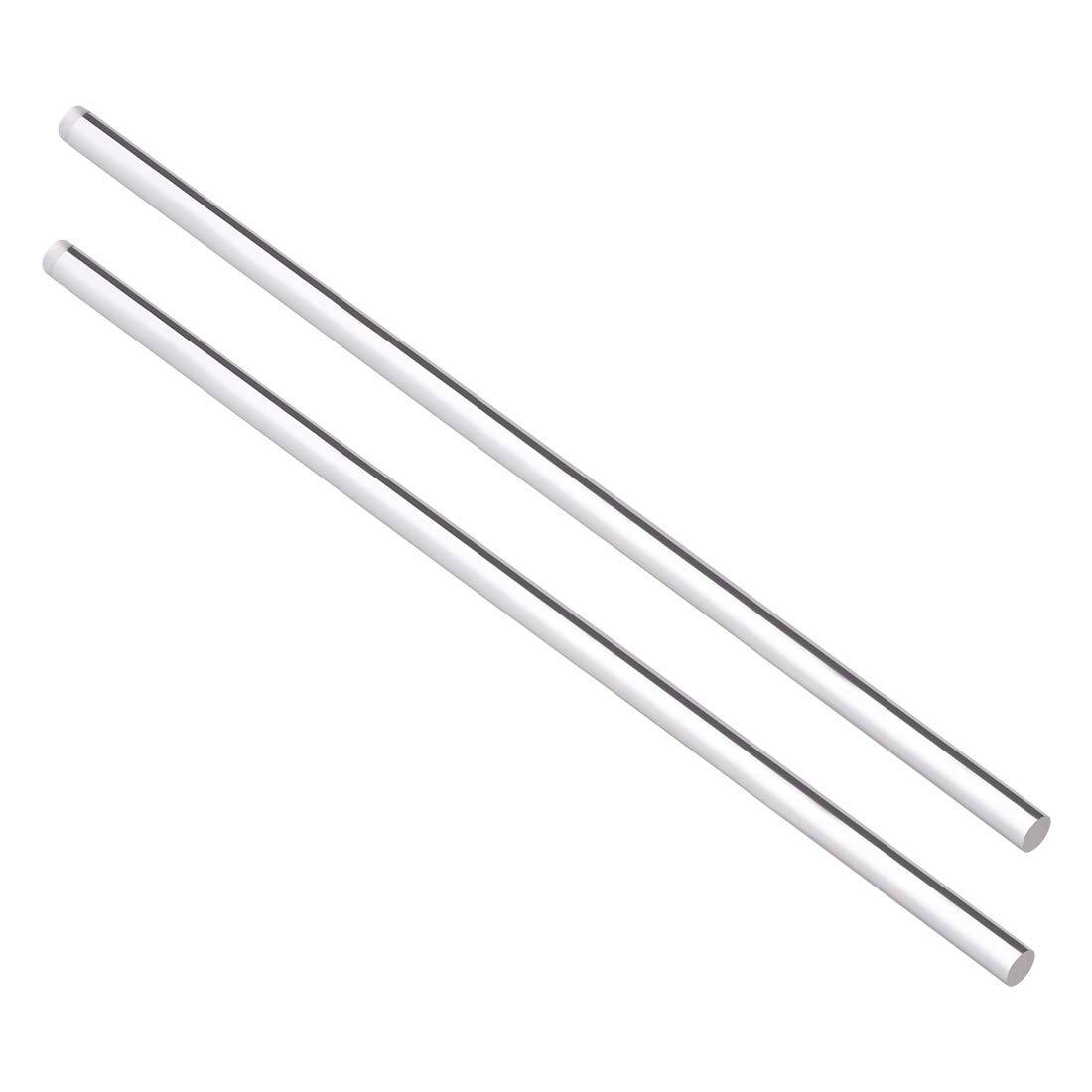 sourcing map Acrylic Round Rod,Clear,5/16 inch Diameter 10inch(247mm) Length,Solid Plastic PMMA Bar Stick 2pcs
