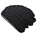 ELLEWIN Unisex Slouch Beanie Knit Skull Cap Hat Loop Scarf Rectangular Neckerchief (Rhombus-Black)
