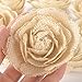 Junxia Natural Burlap Flowers Ivory Color for Wedding Party Decoration (6 cm)