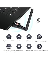StillCool adaptador wifi 600 Mbps doble correa (2.4G 150Mbps + 5g 433mbps) 802.11b g n a AC USB Wireless adaptador de tarjeta para PC de computadora computadora portátil compatible con Windows Vista XP 2000 7 8 10, Linux, Mac OS