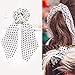 Chiffon Ponytail Hair Scarf Scrunchies - 6 Packs Leopard Print Big & Long Scrunchie Hair Scarf, Leopard Ripple Bun Hair Ties Bobbles, Scarves for Women Girls Bow Ponytail Holder (Leopard Headband - D)