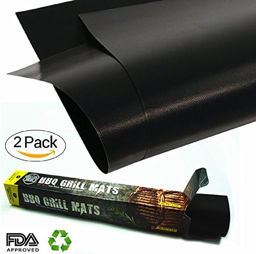 Grillers Choice Set of 2 Premium Heavy Duty BBQ Grill Mats, Non Stick. A Must Have Reusable Barbecue Grilling Accessories. A Top Choice for Gas, Charcoal, Electric BBQ Grill. 15.75 x 13 Inch