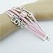 Doinshop New Useful Cute Nice Fashion Infinity Heart Pearl Love Key Leather Alloy Charm Bracelet Pink