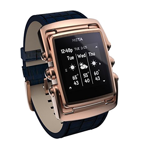 Meta Watch Ltd Rose Gold Case W/blue Croco Strap