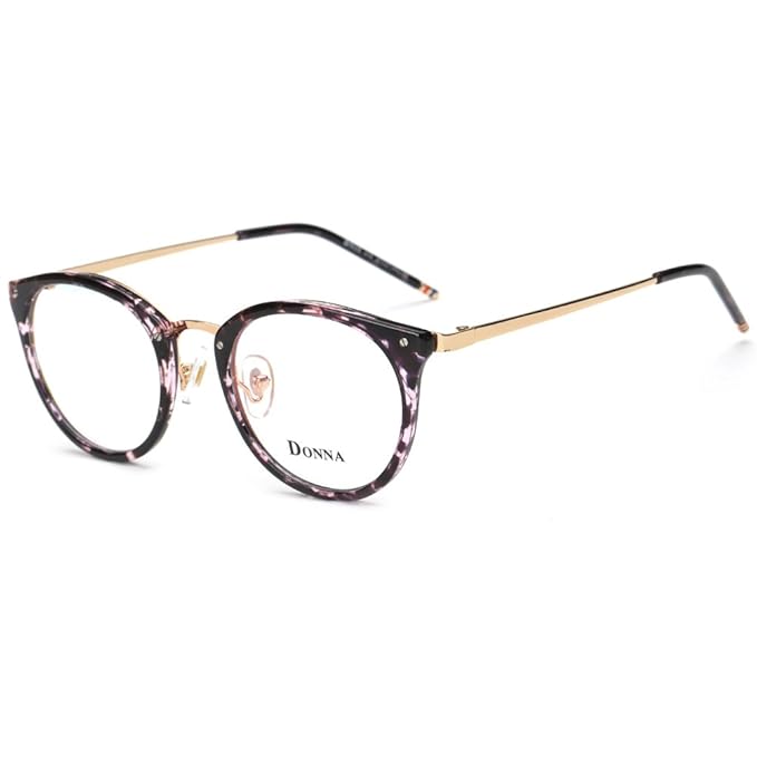 DONNA Stylish Clear Lens Glasses Samll Circle Frame Blue Light Blocking for Computer DN08-AFB best women's blue light blocking glasses for women