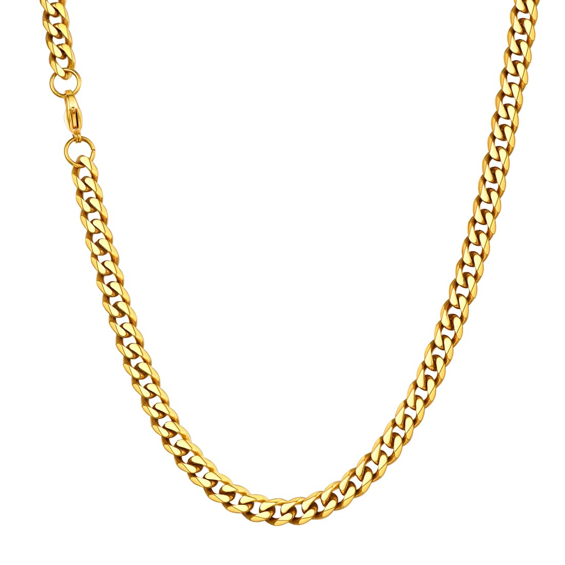 U7 6mm Necklace Cuban Chain 20 Inch Gold Chains for Men, Women.