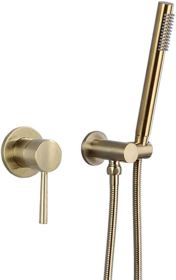 Grifo de ducha de baño oculto dorado cepillado Grifo de ducha de bañera