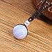 COAI Natural Blue Lace Agate Stone Bead Pendant Adjustable Cord for Girls Women