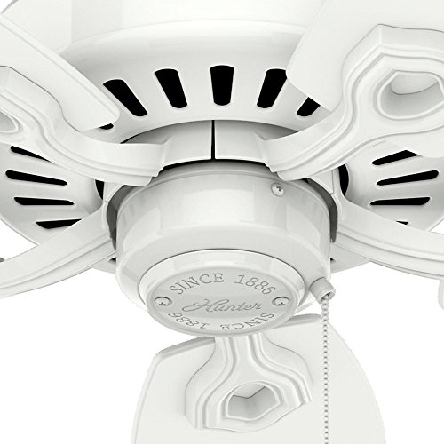 Hunter Indoor Ceiling Fan, with pull chain control - Builder Elite 52 inch, White, 53240
