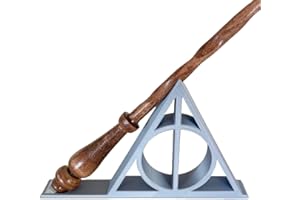MO'FUN Wooden Magic Wand Display Stand - Silver Shelf for Collectible Wands