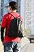 Drawstring Backpack Bag String Waterproof Sackpack Black Sport Gym Backpacks Nylon