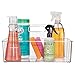 mDesign Large Plastic Divided Portable Storage Organizer Caddy Tote Basket Bin with Handle for Kitchen, Pantry, Countertop, Cabinet, Cupboard - Ligne Collection - Clear