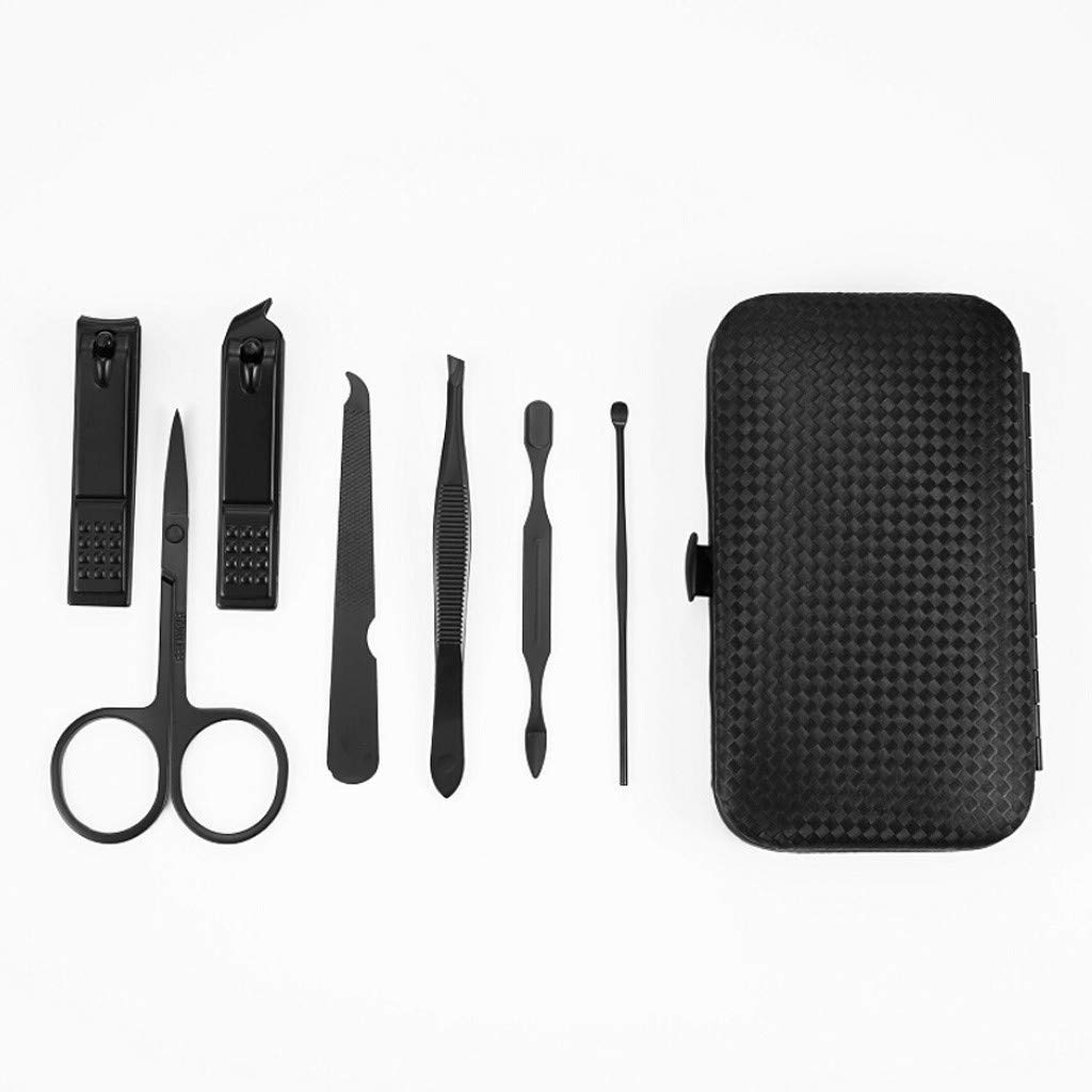 Manicure Set Nail tools, 7Pcs Portable Stainless Steel Nail Clippers Scissors Suit Set Kits Manicure For Travel (7Pcs, A) : Beauty