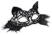 Venetian Masquerade Mask Women's Sexy Black Glitter Fancy Cat Lace Eye Mask (Cat Masquerade Mask)