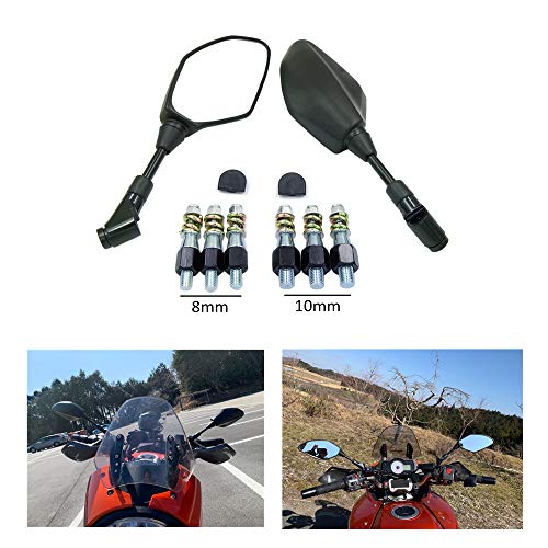 Universal 8MM 10MM Reverse Side Mirrors Motorcycle Mirrors for Yamaha Kawasaki Suzuki KTM BMW Ducati Aprilia Moto Guzzi MV Agusta Triumph Buell GY6 Scooter Dirt Street Bike Cruiser Victory Honda ATV - Thumbnail 5
