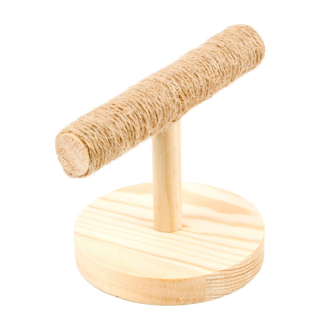 Buwei Parrot Wooden Tabletop Perch Bird Stand Training Exercise Feet Claw Grinding