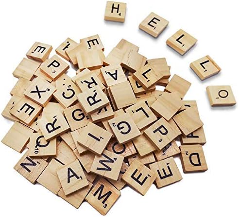 LoengMax 500 Wood Letter Tiles Scrabble Craft DIY Gift Decoration Alphabet