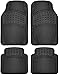 Motorup America All-Weather Water Proof Rubber Car Mats - 4 Piece Water-Proof Auto Floor Mats Set - All-Season Car Mats for Automotive Use - Car, SUV, Truck, Van, Pickup - Burger Style, Gray