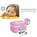 Fine Dragon Combination 4 Digit Lock Medicine Box Cabinet With Separate Compartments ,Locking Prescription Pill Case, Storage Case, Size 11 x 7.4 x 6.2 inches, Pink