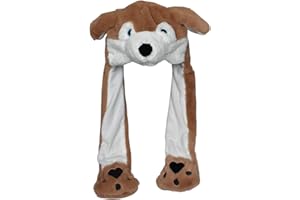 JOYHY Kids Adults Plush Hat Ear Moving Ear Flap Hat with Paw