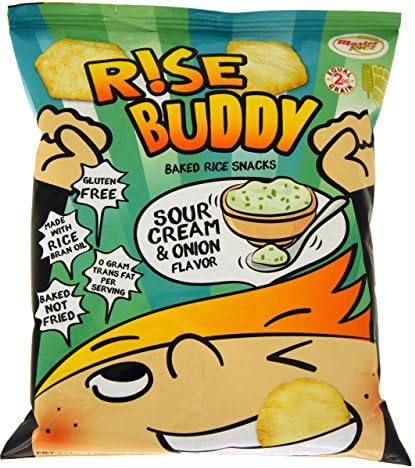 Rise Buddy SOUR CREAM &amp; ONION Rice Crisps > Avail Flavors: Sea Salt / BBQ / Pizza / Sour Cream &amp; Onion (Sour Cream &amp; Onion, 12 pack)