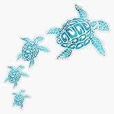 Tribal Watercolor Sea Turtle Vinyl Sticker Waterproof Decal Laptop Wall Window Bumper Sticker 5"