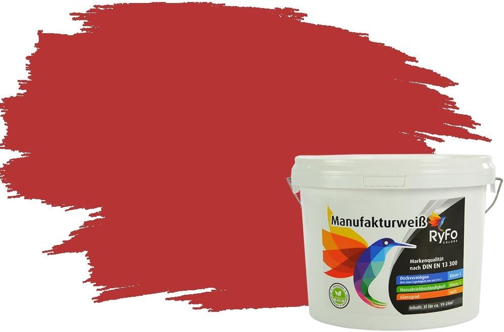 Ryfo Colors Bunte Wandfarbe Manufakturweiss Cremerot 3l Weitere Rot Farbtone Und Grossen Erhaltlich Deckkraft Klasse 1 Nassabrieb Klasse 1 Amazon De Baumarkt
