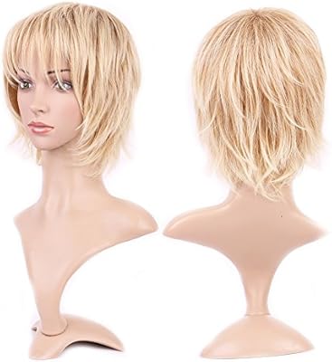 Synthetic Wig With Bang Blonde Japanese Kanekalon Fiber 12 Styles