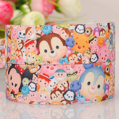 10yards 1"25mm tsum-tsum cartoon ribbon printed Grosgrain Ribbon
