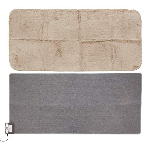 Woo Warmer Under Rug Instant Radiant Floor Heater Electric Mat Electric Carpet Electric Heated Area Rug Hot Carpet (280 watt / 33" x 72 inches) with Beige Cover - Thumbnail 5