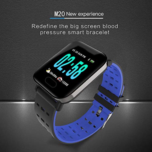 Sunward Waterproof Sport Smart Watch Blood Pressure Heart Rate Monitor for iOS Android Pedometer Activity Tracker Watch (Blue)