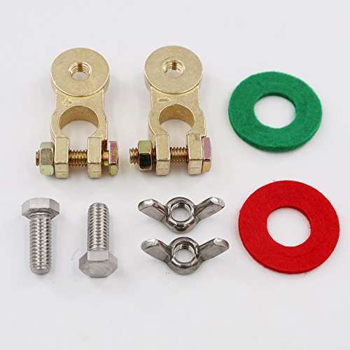 image for UTSAUTO Thickened Brass Battery Terminal Set 2Pcs Positive & Negative 