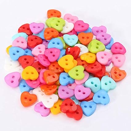 button heart crafts