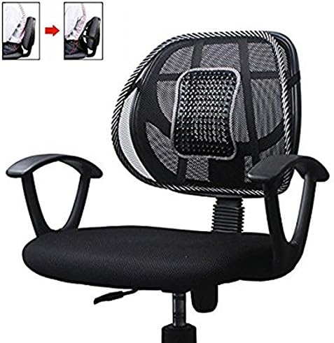 Eapparel Easy Posture Lumbar Mesh Massage Back Brace Support Pillow for Home Office Car Seat Chair Ventilate Cushion Pad Cool ,Lower Back Pain