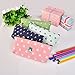 Outus 4 Pieces Canvas Pen Pencil Case Stationery Pouch Bag Case