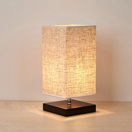 Wood Table Lamp, Retro Solid Wood and Fabric Shade Relax Lighting For Bedroom Bedside Desk Lamp, Contemporary Living Room, Study , Cafe , Baby Room, College Dorm, Coffee Table