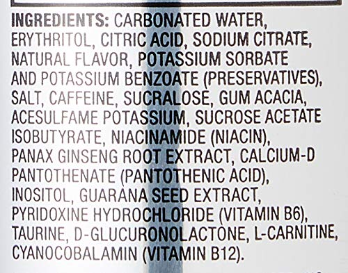 AMAZON BRAND – SOLIMO SILVER ENERGY DRINK, SUGAR FREE, 16 FL OZ (PACK OF 12)
