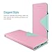 iPhone 6S Wallet Case, MAXBOOST ELEGANCE Series iPhone Wallet Cover for iPhone 6 / 6S Protective PU Leather Card Case w/3 Card Slots + Side Pocket Flip Magnetic - Light Pink/Teal