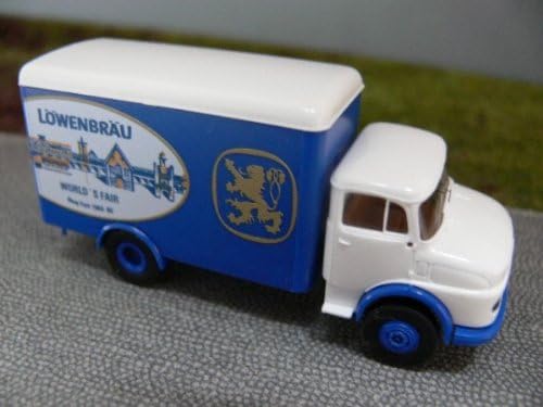 1950s Mercedes-Benz L 322 Box-Body Delivery Truck - Assembled -- Lowenbrau from Munich (white, blue, German Lettering)
