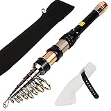 Sougayilang Fishing Rod Mini Light Children Kids Portable Pocket Carbon Fiber Telescopic Travel Pole for Freshwater Fishing